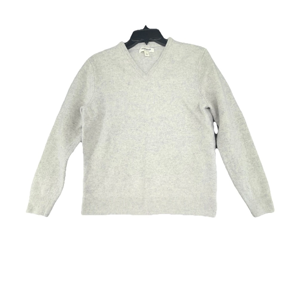 GOODTHREADS Women's V-Neck Lambswool Sweater Baige Large Classic‎ *run small*